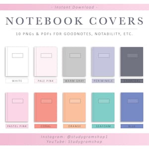 COLORFUL DIGITAL NOTEBOOK Covers - Goodnotes & Notability - Bullet Journal Digital Planner Covers - Templates for iPad Notebook