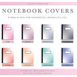 COLORFUL DIGITAL NOTEBOOK Covers - Goodnotes & Notability - Bullet Journal Digital Planner Covers - Templates for iPad Notebook