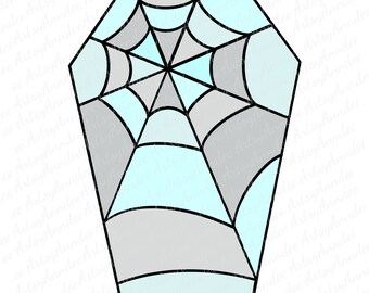 Spiderweb Coffin Stained Glass Pattern