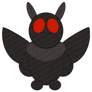 Chibi Mothman Stained Glass Pattern