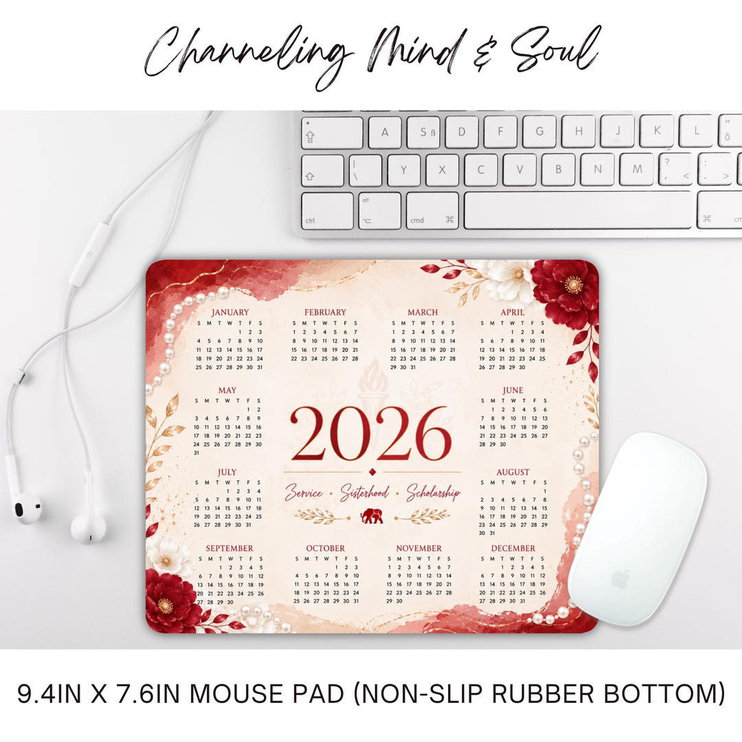 2026 Calendar Mouse Pad | Soror Mousepad | Laptop Accessories | Desk ...