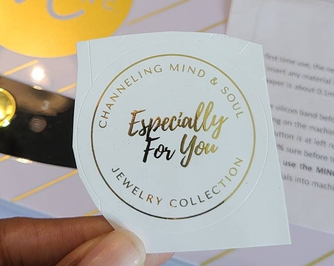 Customized Sticker Label Gold Foil Logo Sticker Thank Etsy