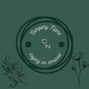 Editable Logo Design, templates, Hunter Green, Boho, DIY, Minimalist, Premade, Canva, Simple, Instant download, Modern