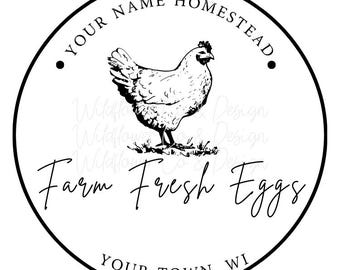 Edytowalne logo sklepu z kurczakiem, świeżymi jajami z fermy, gospodarstwem domowym, farmą, gospodarstwem rolnym - konfigurowalny szablon logo Canva