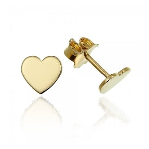 Winzige 14k Herz Ohrstecker, d handgefertigt, zierliche kleine Herz Stud, gold Vermeil Herz Ohrstecker, 14k herzförmige Ohrstecker, minimalistische Ohrringe, Geschenk.