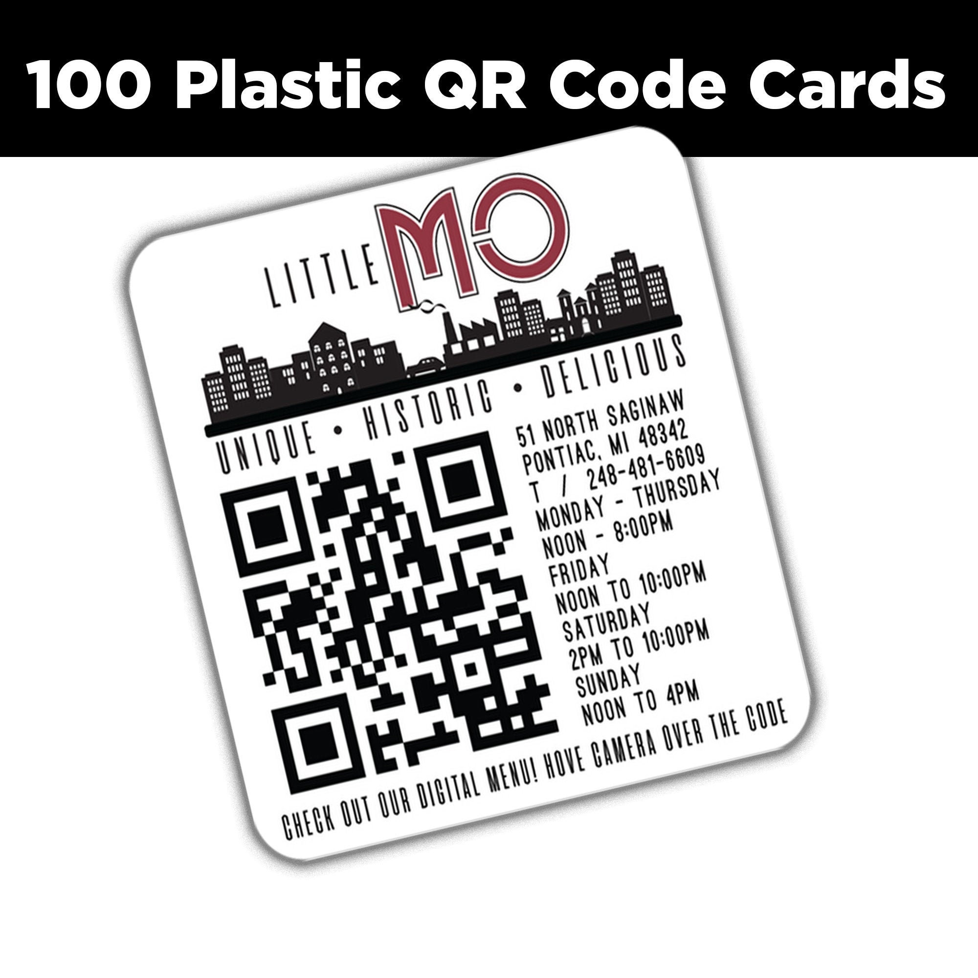 100 Plastic QR Code Cards Etsy