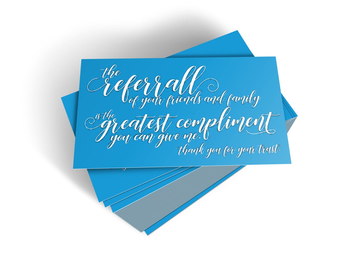 Referral Business Card Back for Real Estate Agents Etsy