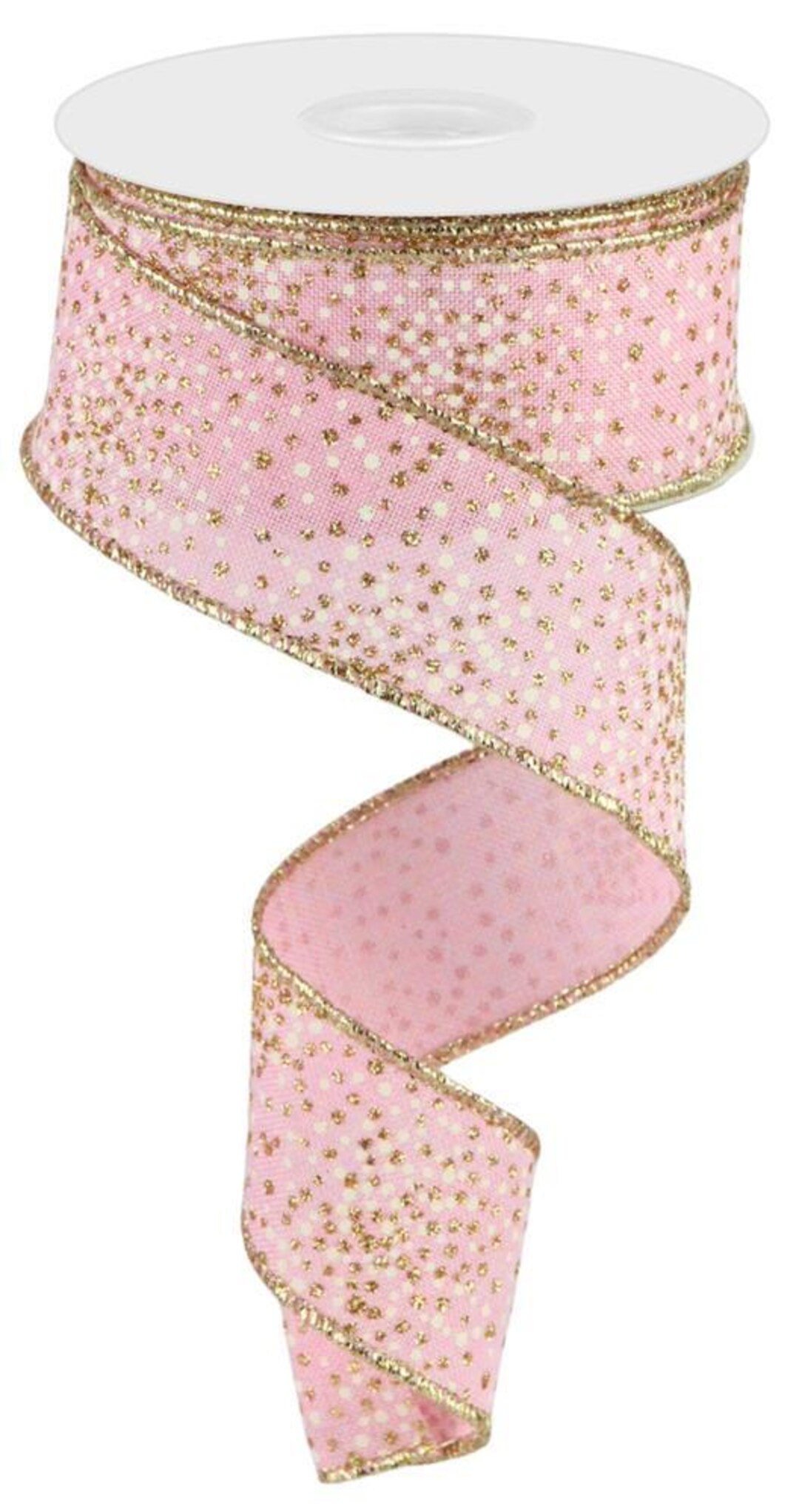 Pink Glitter Dot Royal Burlap Wired Ribbon by RG Ribbon – 1.5 Inch X 10 ...
