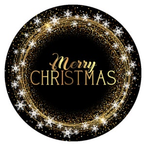 10” Black Gold Merry Christmas Sign, Wreath Sign, Home Decor