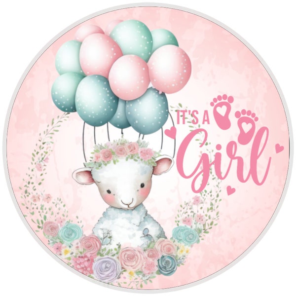 10” It’s A Girl Baby  Sign, Wreath Sign, Home Decor, Metal Sign