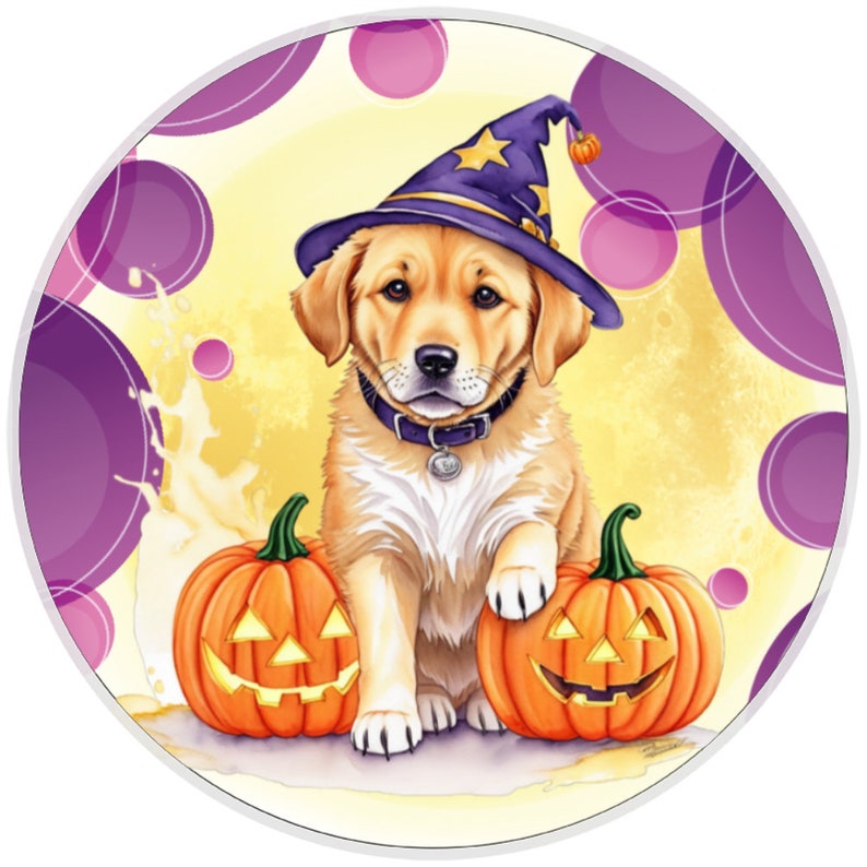 10” Halloween Golden Retriever Dog Sign, Wreath Sign, Home Decor - Etsy