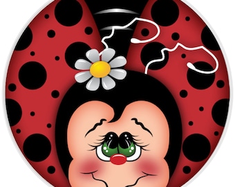 10” Ladybug Daisy Sign, Wreath Sign, Home Decor