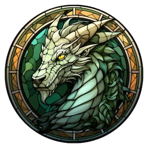 10 “ Stained Glass Look Dragon Sign, Metal Wreath Sign,  Home Decor