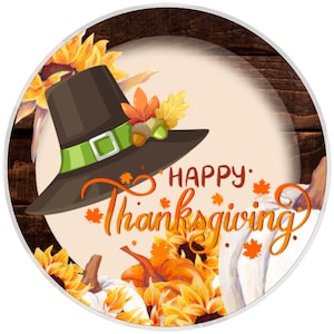 10” Happy Thanksgiving  Sign, Wreath Sign, Home Decor