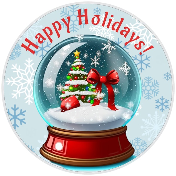 10”  Christmas Tree Snow Globe  Sign, Wreath Sign, Home Decor