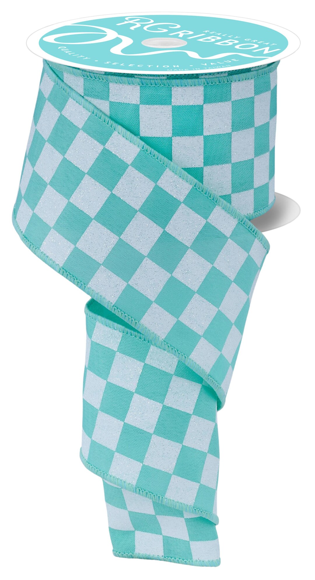 Glitter Check Wired Ribbon by RG Ribbon – 2.5