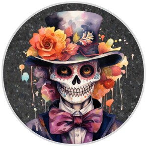 10” Floral Skeleton Halloween Sign, Halloween Wreath Sign, Home Decor