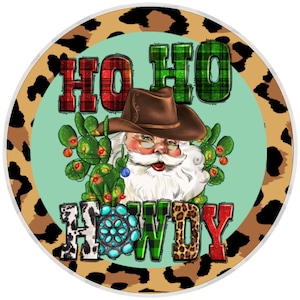 10” Howdy Western Leopard Christmas Sign, Wreath Sign, Home Decor