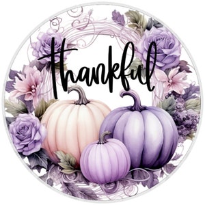 10” Purple Pumpkin Fall Sign, Wreath Sign, Metal Sign, Home Decor