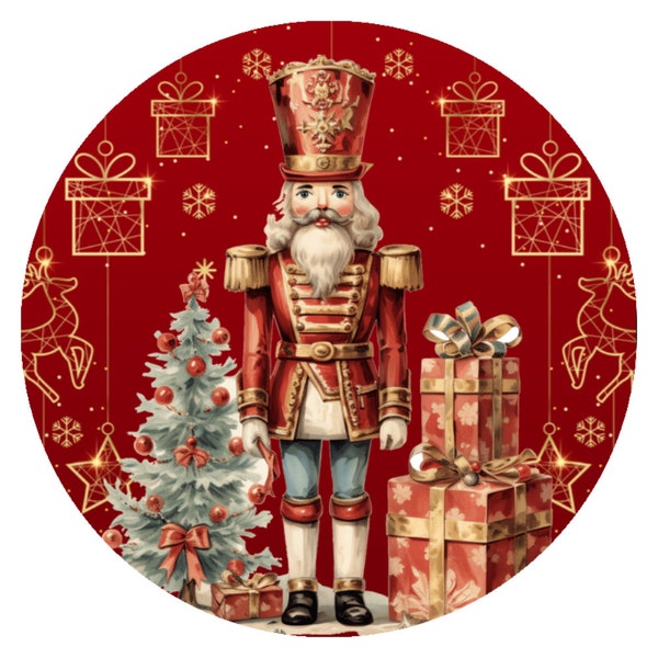 10” Vintage Nutcracker Christmas Sign, Wreath Sign, Home Decor