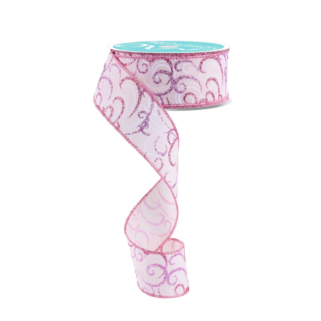 Pink Swirl Ribbons Pink Multi Swirl Wired Ribbon by RG Ribbon 1.5