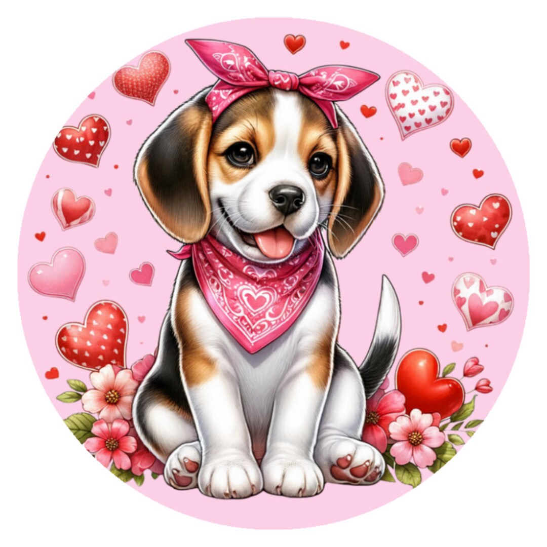 10 Beagle Valentine Sign, Wreath Sign, Home Decor - Etsy