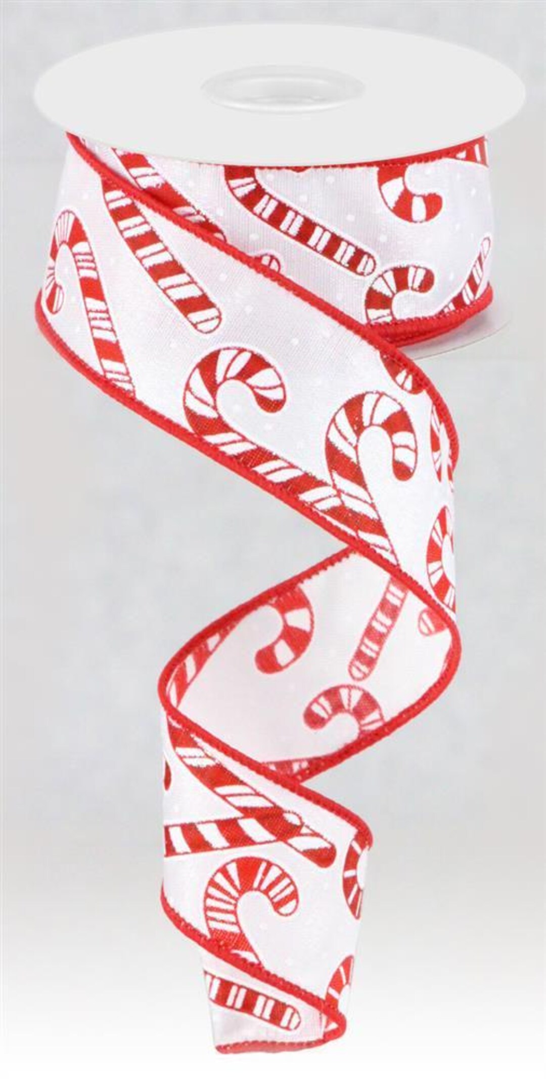 Pepper Ribbons Peppermint Red Trimmed Wired Ribbon by RG Ribbon – 1.5