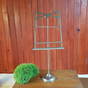 Porte skiljeväggar, lutrin, pupitre, articulé, metall nickelé, krom, socle lesté, reglable hauteur 340 mm à 500 mm, 1,2 kg, Siegel Paris, Made in France