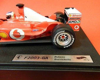 HotWheels 1/18 フェラーリ F1、ルーベンス バリチェロ F2003 GA