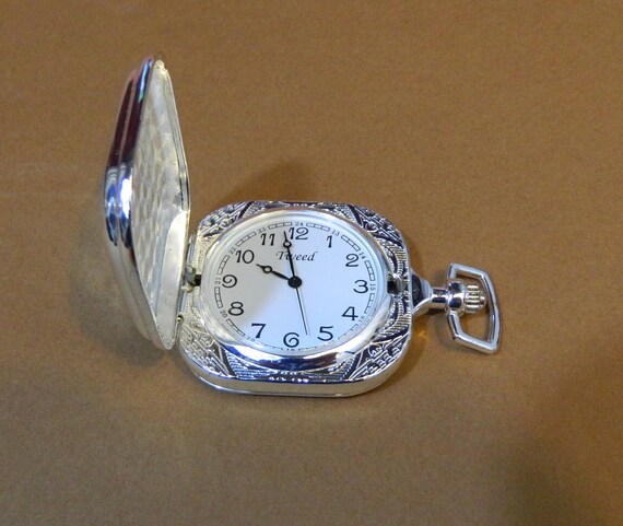 Montre gousset carr collection H ritage plaqu argent fa ade