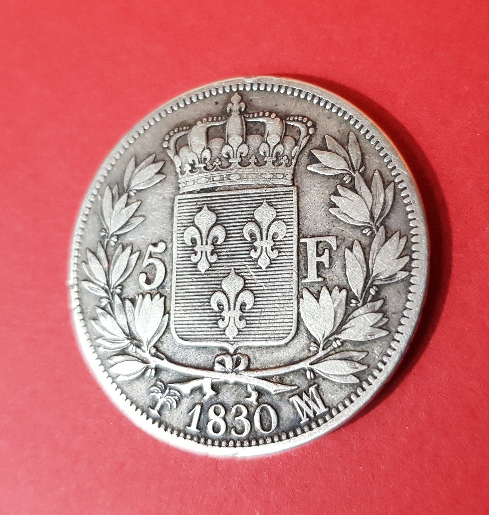 1830年 シャルル10世 フランス 5フラン銀貨 - マルセイユ造幣局 - Etsy