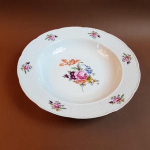 Vintage Thun Bohemia porslinsskål, blombukettdekor