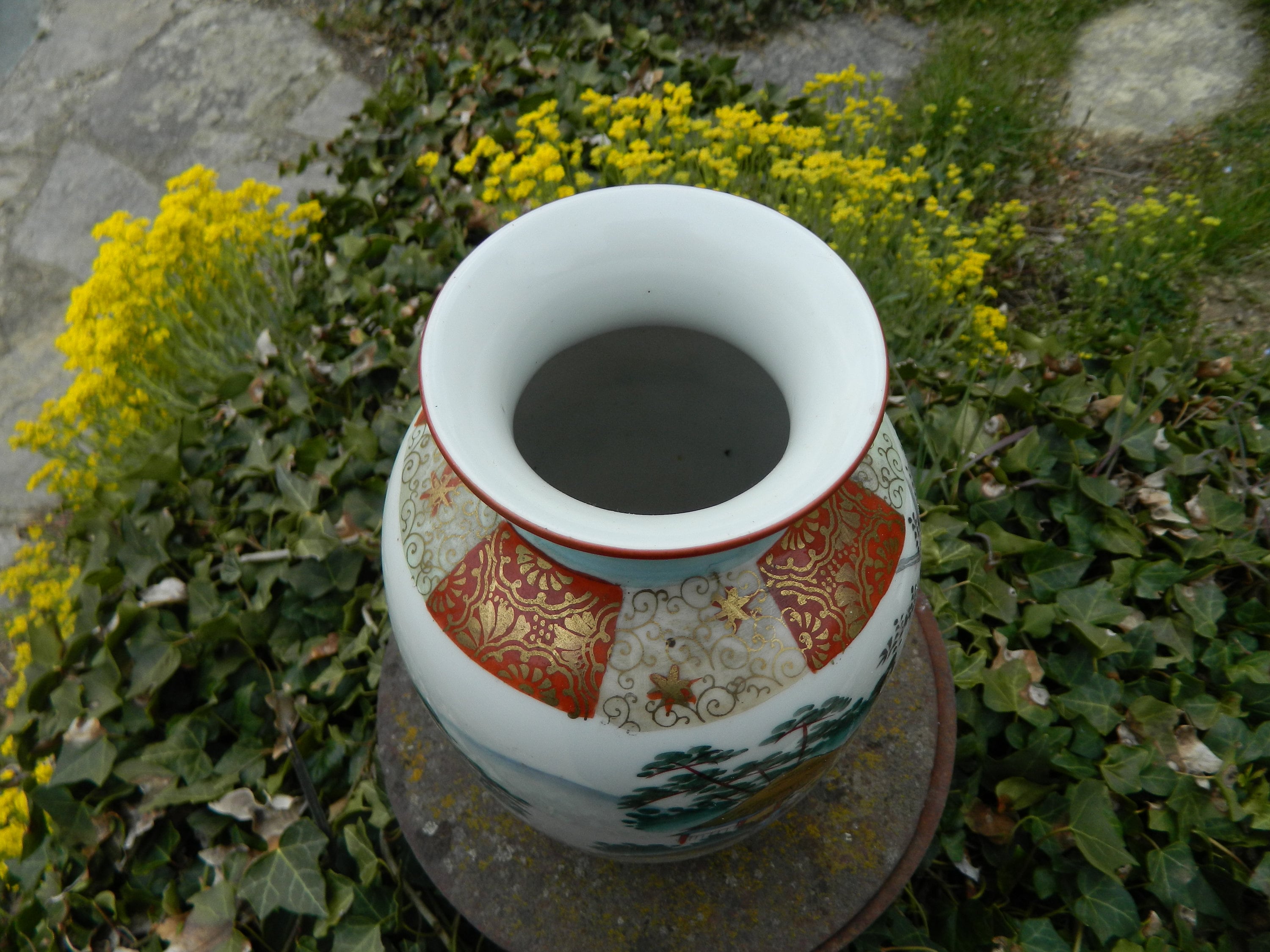 薩摩焼の花瓶、芸者と子供の装飾、署名入り - Etsy 日本