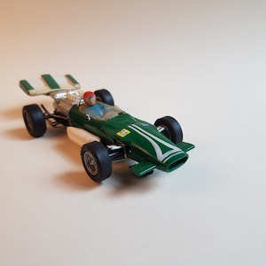 1/32,Scalextric,49,Slot car,Lotus,F1,vintage,customisé,double,reservoirs,aileron,testé,ok,pilote