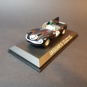1:43,Jaguar,D,bleu nuit,#3,IXO,boite vitrine,acrilyque,Les 24h Du Mans,1957,Collection en excellent etat