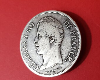 1830年 シャルル10世 フランス 5フラン銀貨 - マルセイユ造幣局 - Etsy