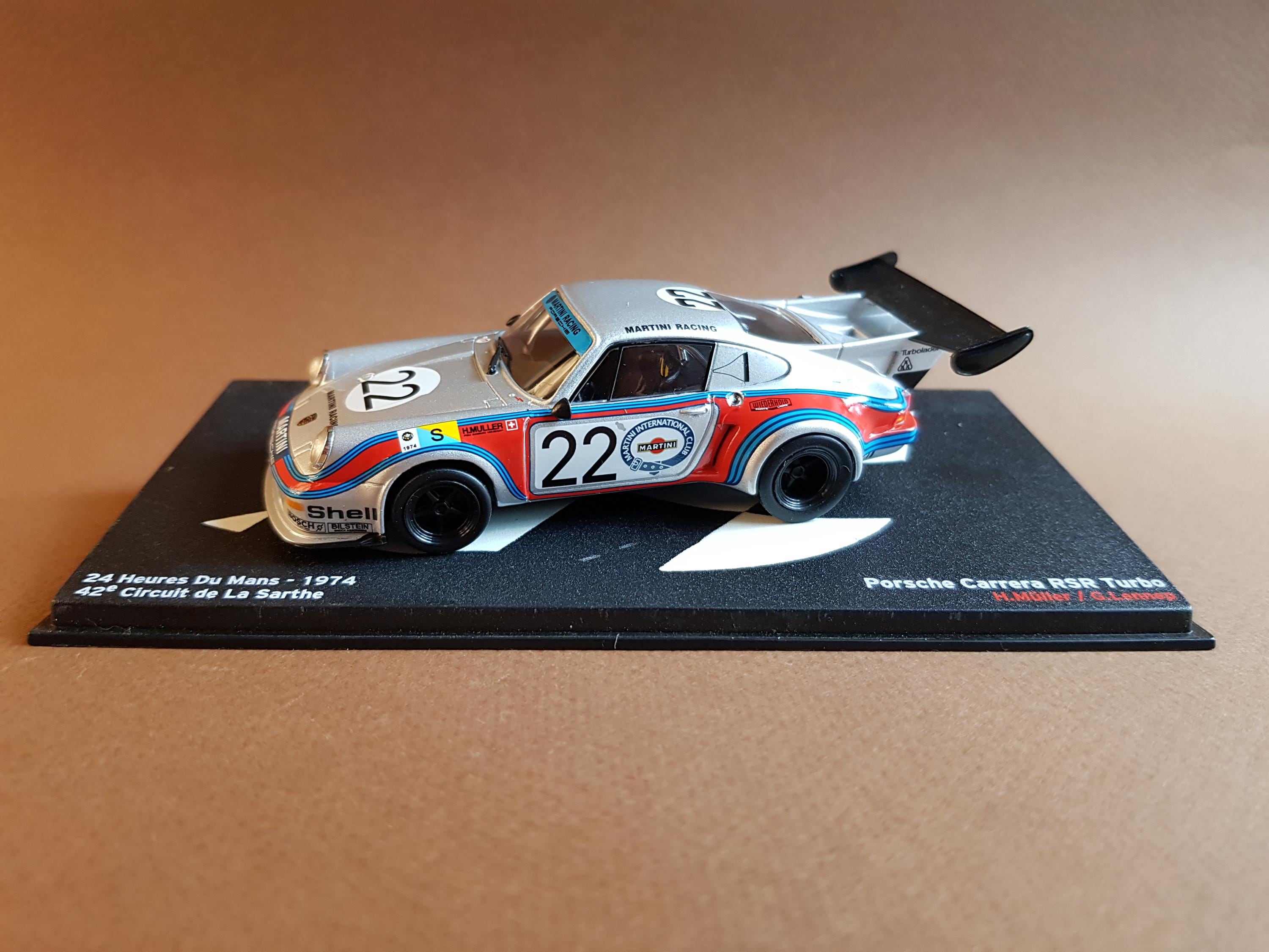 Décor Mural 3D Porsche 911 RSR Turbo Martini - 24H Le Mans 1974 - Échelle 1:43 - Spark/Ebbro/Ixo