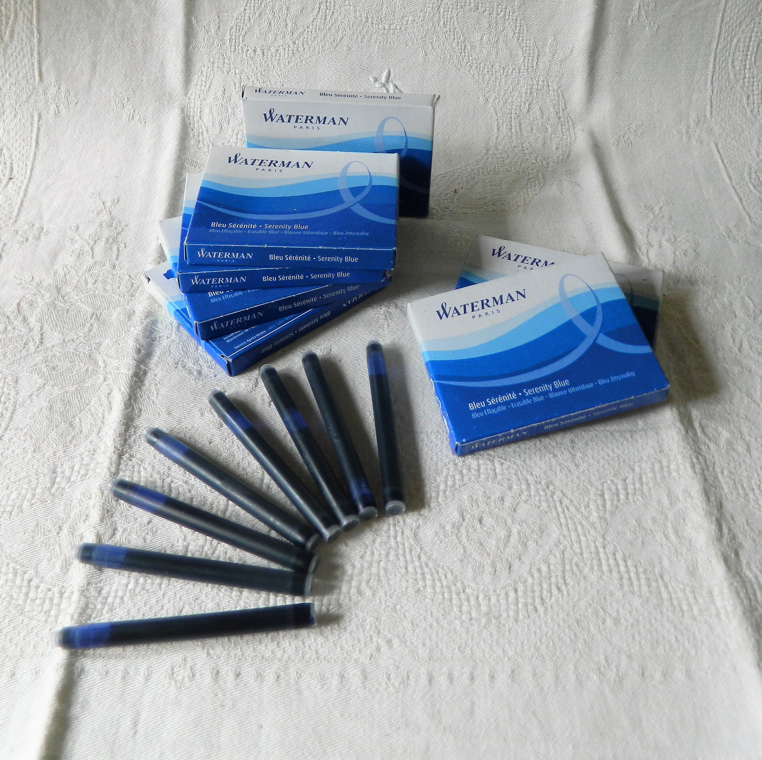 Lot de 10 boîtes de cartouches Bleues Effaçables Longues Waterman®