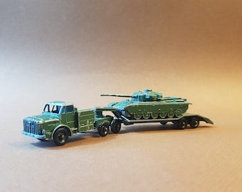 1:87 Camion,transport,militaire,de tank antar numéro 3 & tank Centurion Mark III sans chenilles fabriqué en angleterre par Lesney boîte d'allumettes 15x3Cm