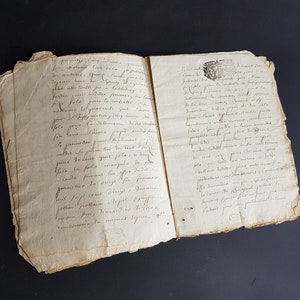 1721,18éme,XVIII,ensemble,lot,10,pages,Manuscrits,semi-reliés,lettres,Français,pages,documents,ancien,France