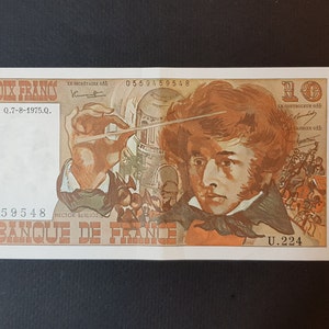 Q.7-8-1975.Q. France véritablebillet de banque de 10 francs Berlioz trés trés beau Réf.Fayette F63-12 Typ 1972 Französische Banknote