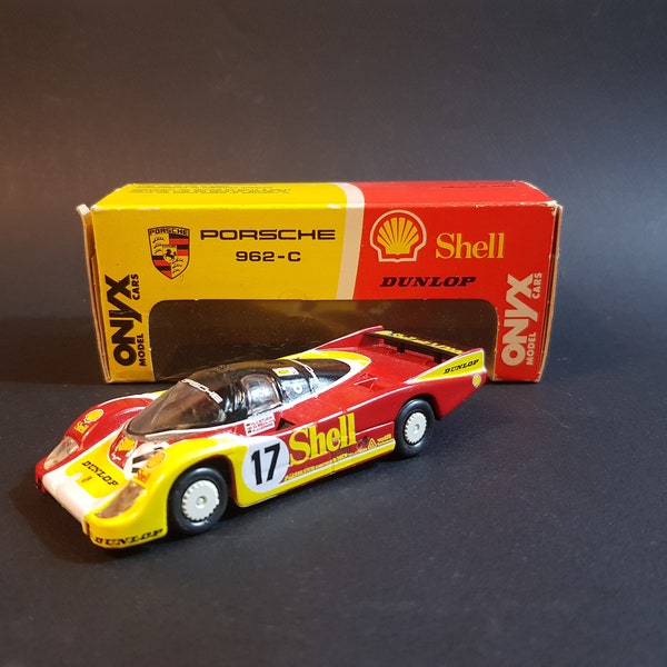 1:43,Porsche,962-C,#17,Les 24h du Mans,1988,Shell,Dunlop,boite d'origine,Made in Portugal,Onyx