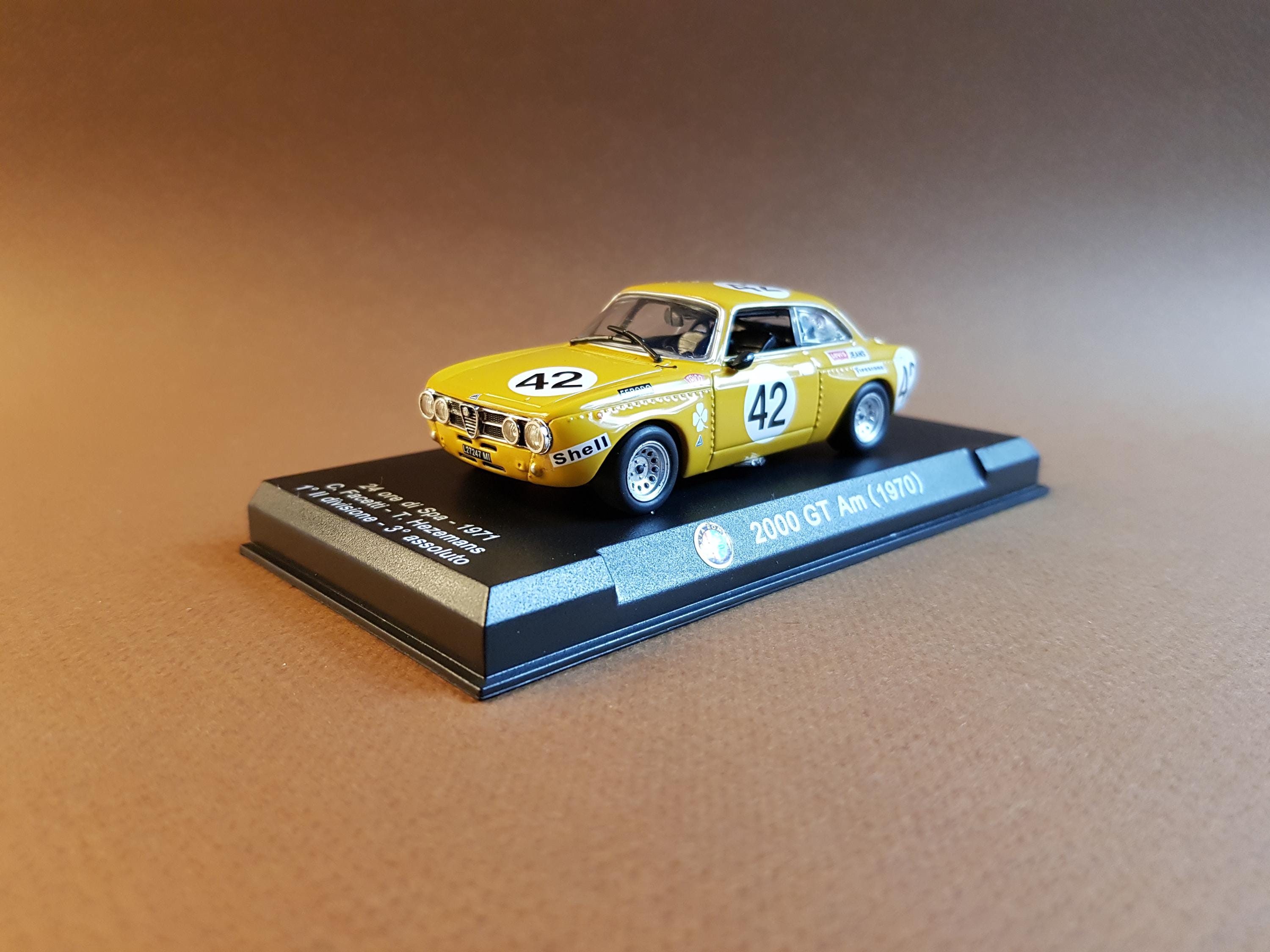 1/43,alfa Romeo,2000,gt Am,1970,#42,jaune/ocre,24 Ore Di Spa,1971
