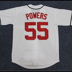 Retro Kenny Powers #55 honkbaltrui Team Atlanta Eastbound en Down Myrtle Beach Mermen, allemaal gestikt; jeugd/heren elke maat