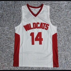 Throwback Troy Bolton #1 East High School Basketball Jersey Wildcats Top Sewn White;Custom Names;Toddler/Youth/Kids/Adult Size