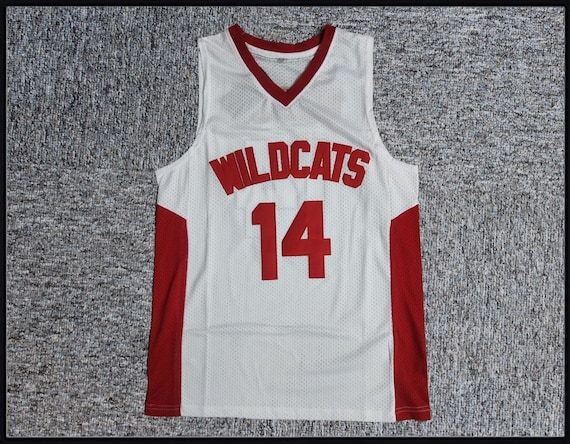 JerseyCreater Throwback Troy Bolton #1 East High School Basketball Jersey Wildcats Top Sewn Red;Custom Names;Toddler/Youth/Kids/Adult Size