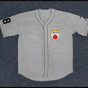 Throwback 1936 Tokyo Kyojin (Giants) Baseball Jerseys Road Stitched Gray Custom Name;Youth/Adult Size