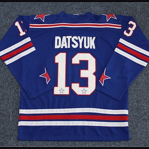 Throwback Pavel Datsyuk #13 SKA Saint Petersburg Hockey Jersey All Stitched;Youth/Adult;Custom Names