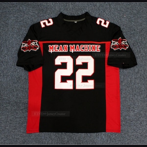 Movie Longest Yard Coach #22 Team Mean Machine voetbalshirt genaaid; Scarborough/Paul Crewe/Voorhees Custom; jeugdjersey heren
