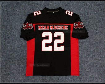 Movie Longest Yard Coach #22 Team Mean Machine Football Jersey Sewn;Scarborough/Paul Crewe/Voorhees Custom Football;Youth Adult Jersey